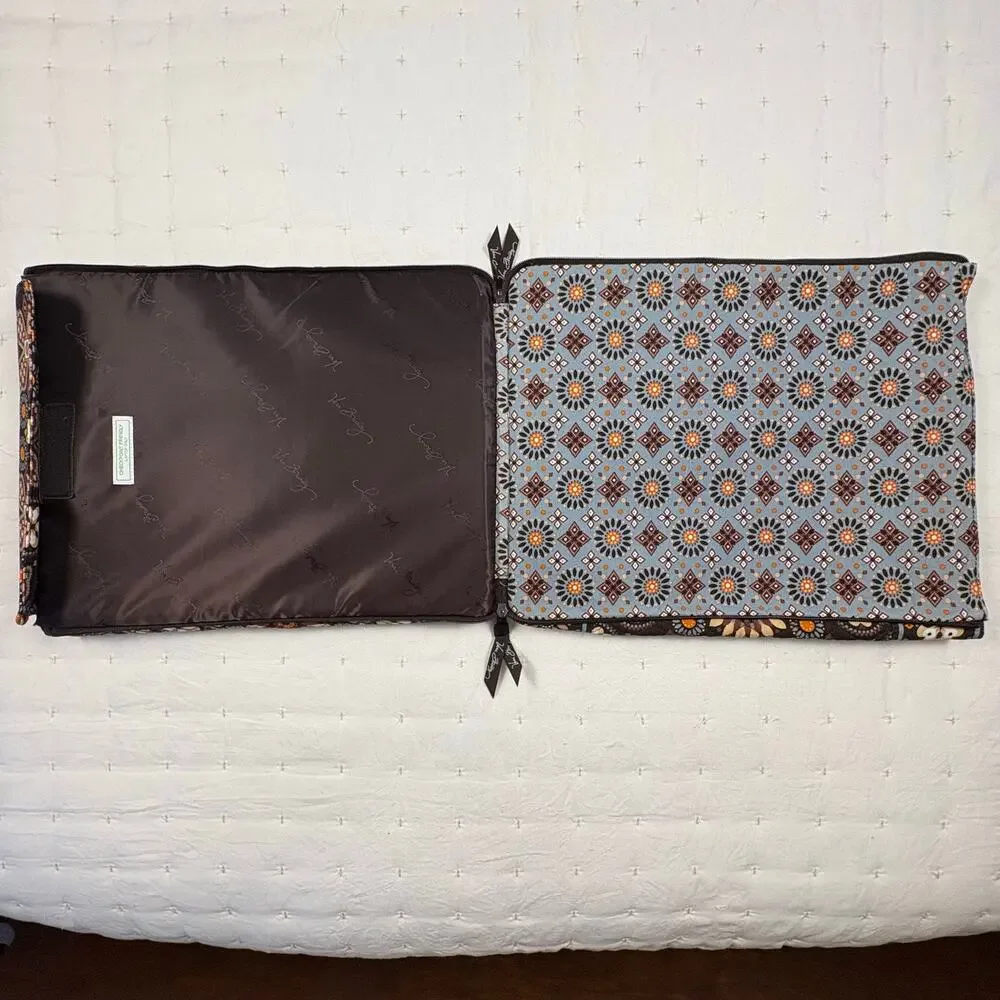Vera Bradley Laptop Quilted Travel Bag Canyon Floral Brown Retired